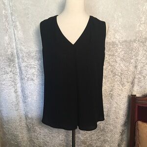 White House Black Market Black Sleeveless Lined Top Size 2